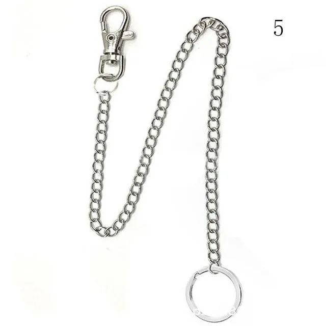 1-3 Layer Rock Punk Hook Trouser Pants Waist Link Belt Metal Wallet Silver Chain Hip Hop Chain Belts for Women Pants Accessories