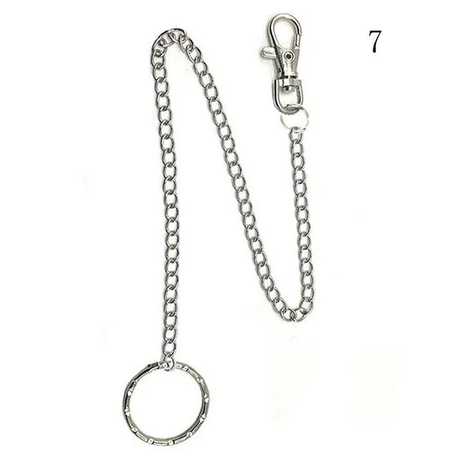 1-3 Layer Rock Punk Hook Trouser Pants Waist Link Belt Metal Wallet Silver Chain Hip Hop Chain Belts for Women Pants Accessories