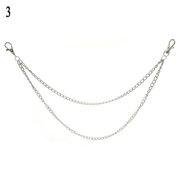1-3 Layer Rock Punk Hook Trouser Pants Waist Link Belt Metal Wallet Silver Chain Hip Hop Chain Belts for Women Pants Accessories