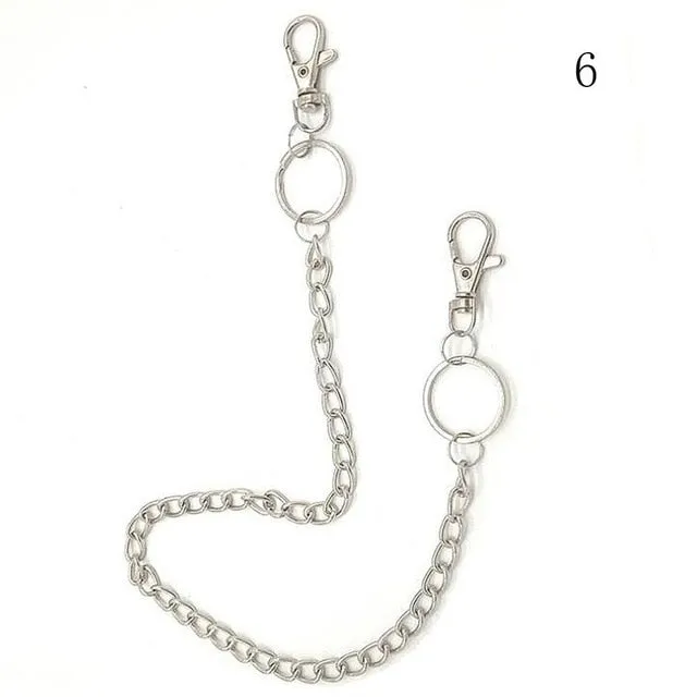 1-3 Layer Rock Punk Hook Trouser Pants Waist Link Belt Metal Wallet Silver Chain Hip Hop Chain Belts for Women Pants Accessories
