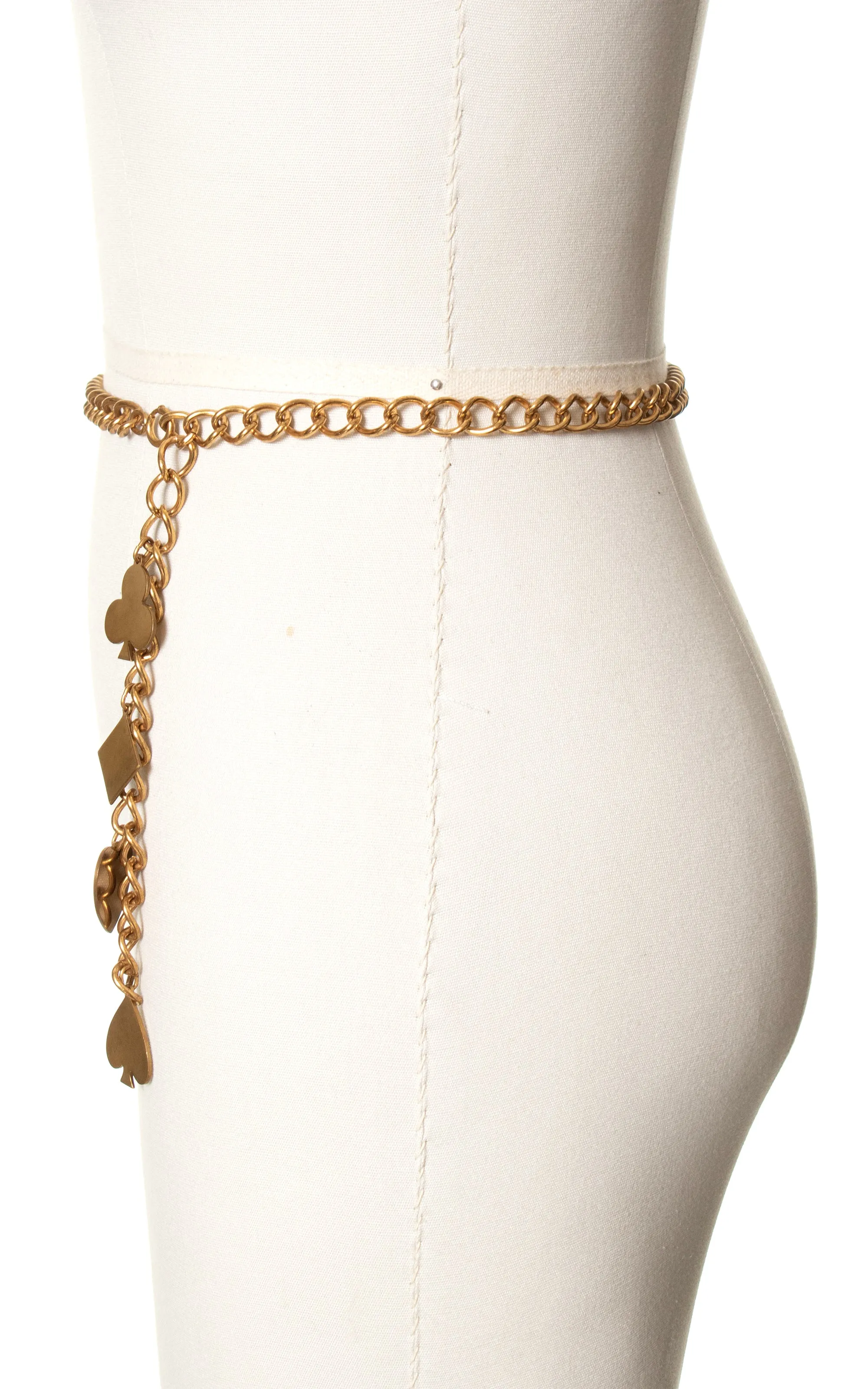 1960s Playing Card Suits Novelty Chain Belt | x-small/small