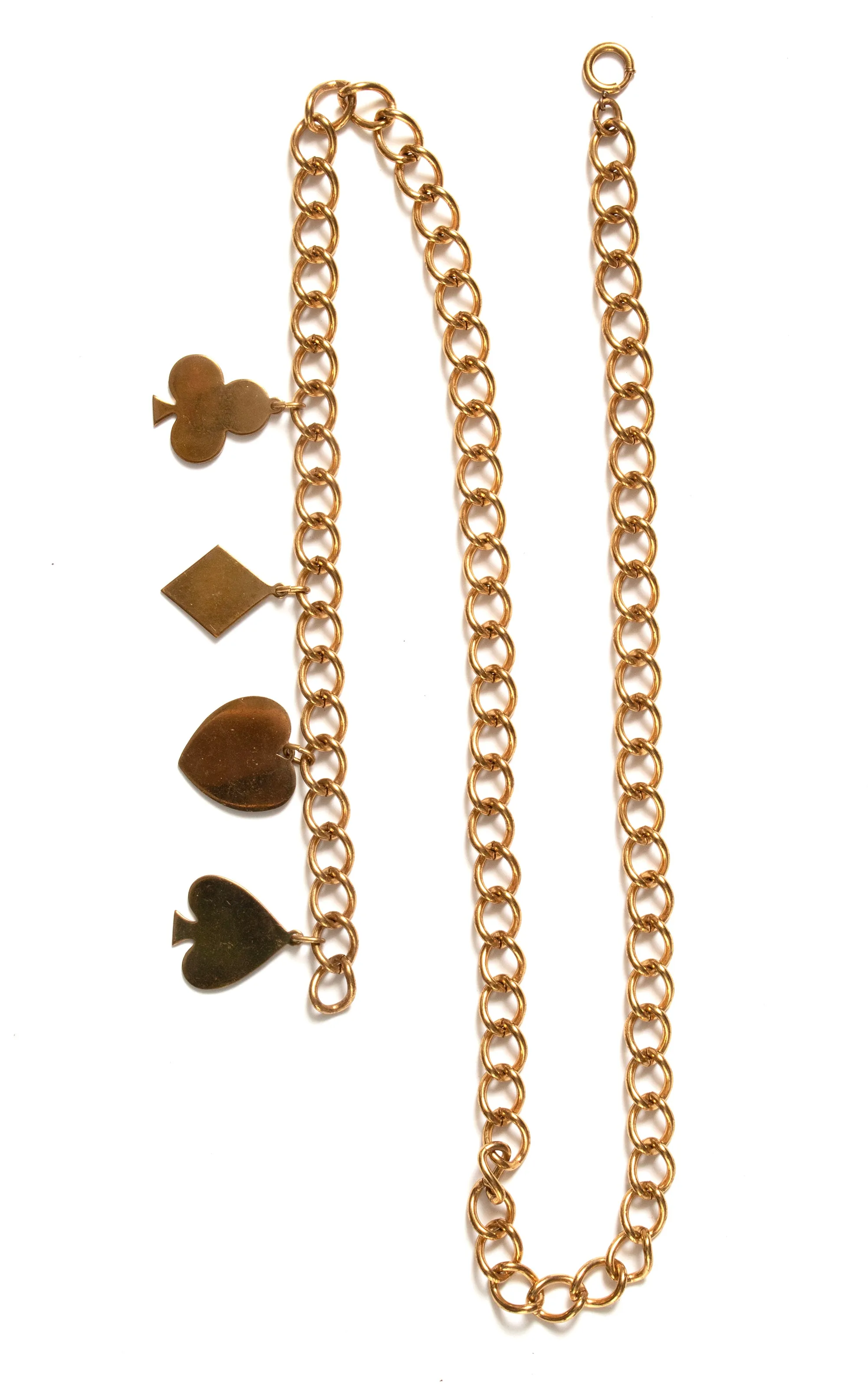 1960s Playing Card Suits Novelty Chain Belt | x-small/small