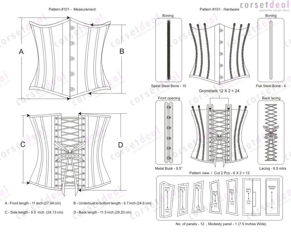 Averi Gothic Underbust Corset with Buckles
