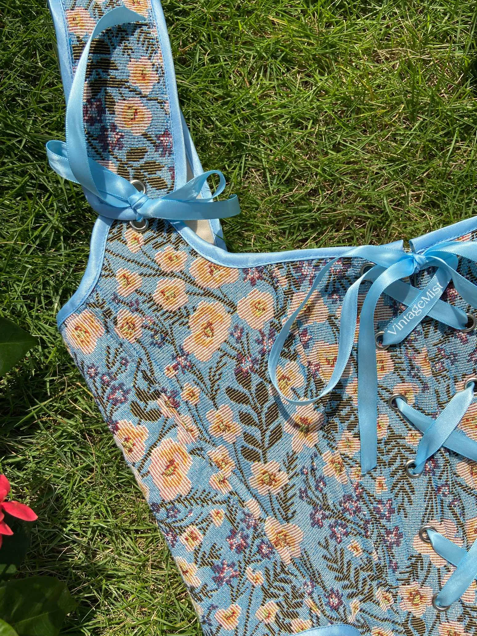 Botanical Floral Print Corset Top
