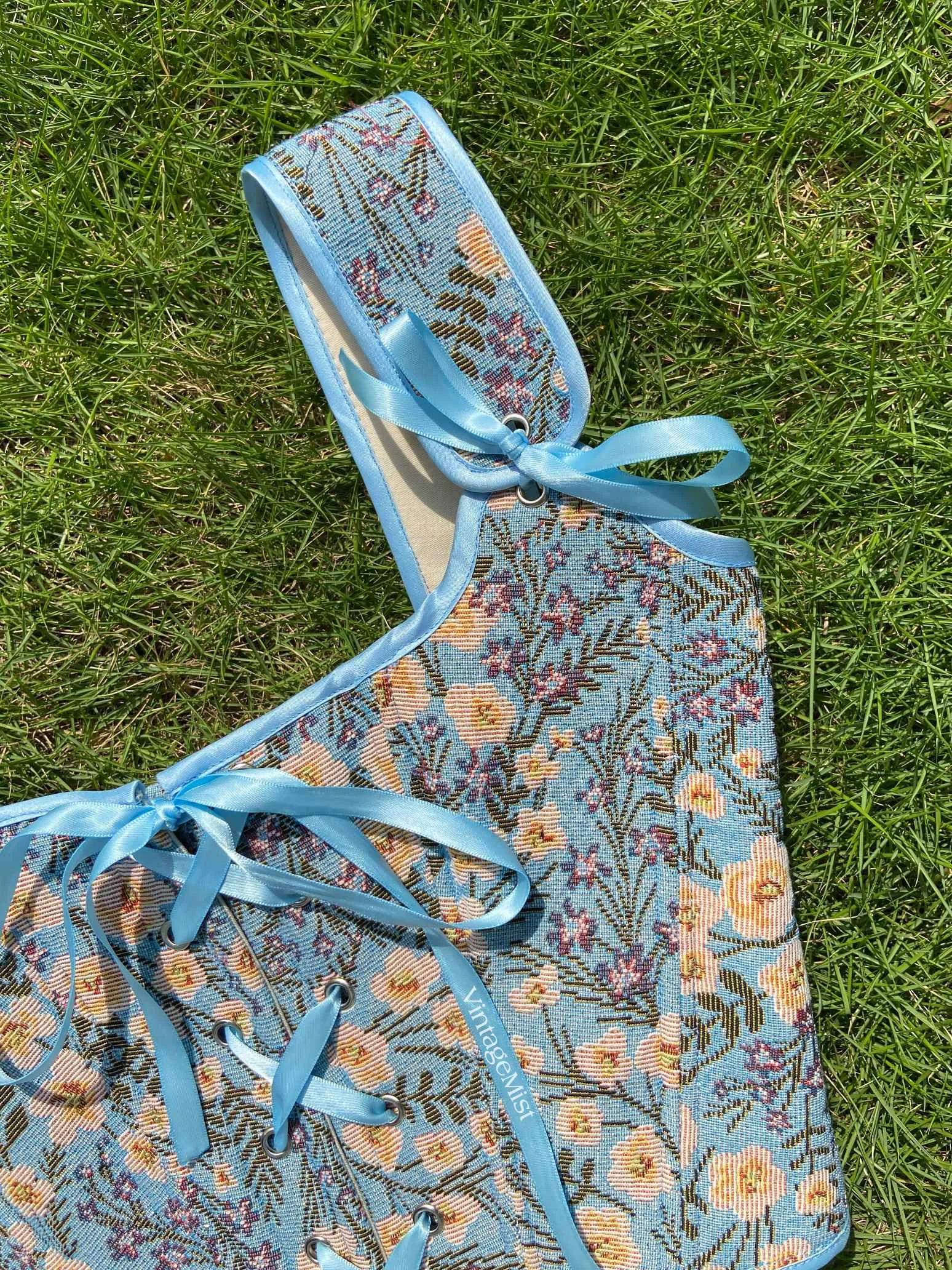Botanical Floral Print Corset Top