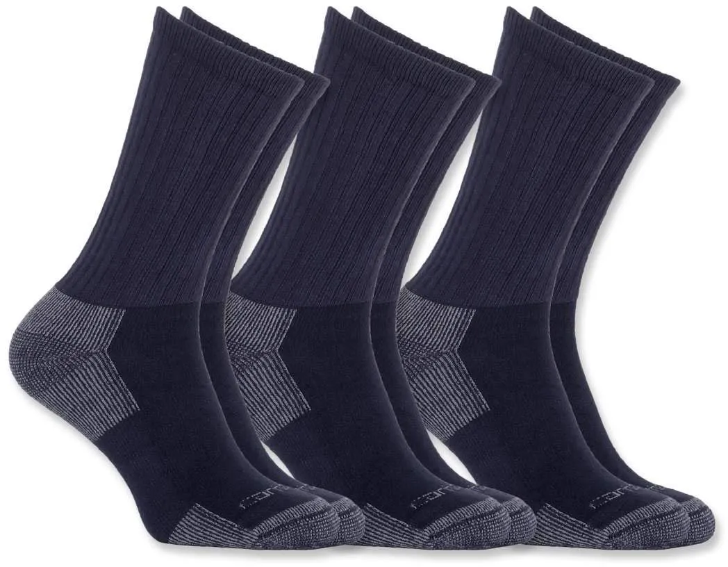 Carhartt SC6203M Men's Standard AllSeason Cotton Crew Work Socks 3 Pair Pack