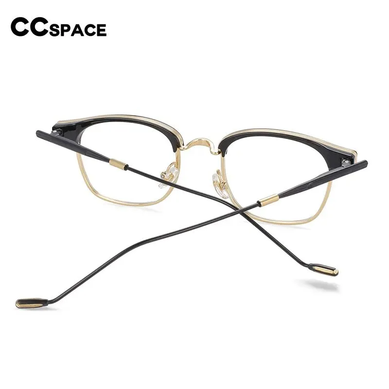 CCspace Women's Full Rim Square Alloy Acetate Reading Glasses R49425
