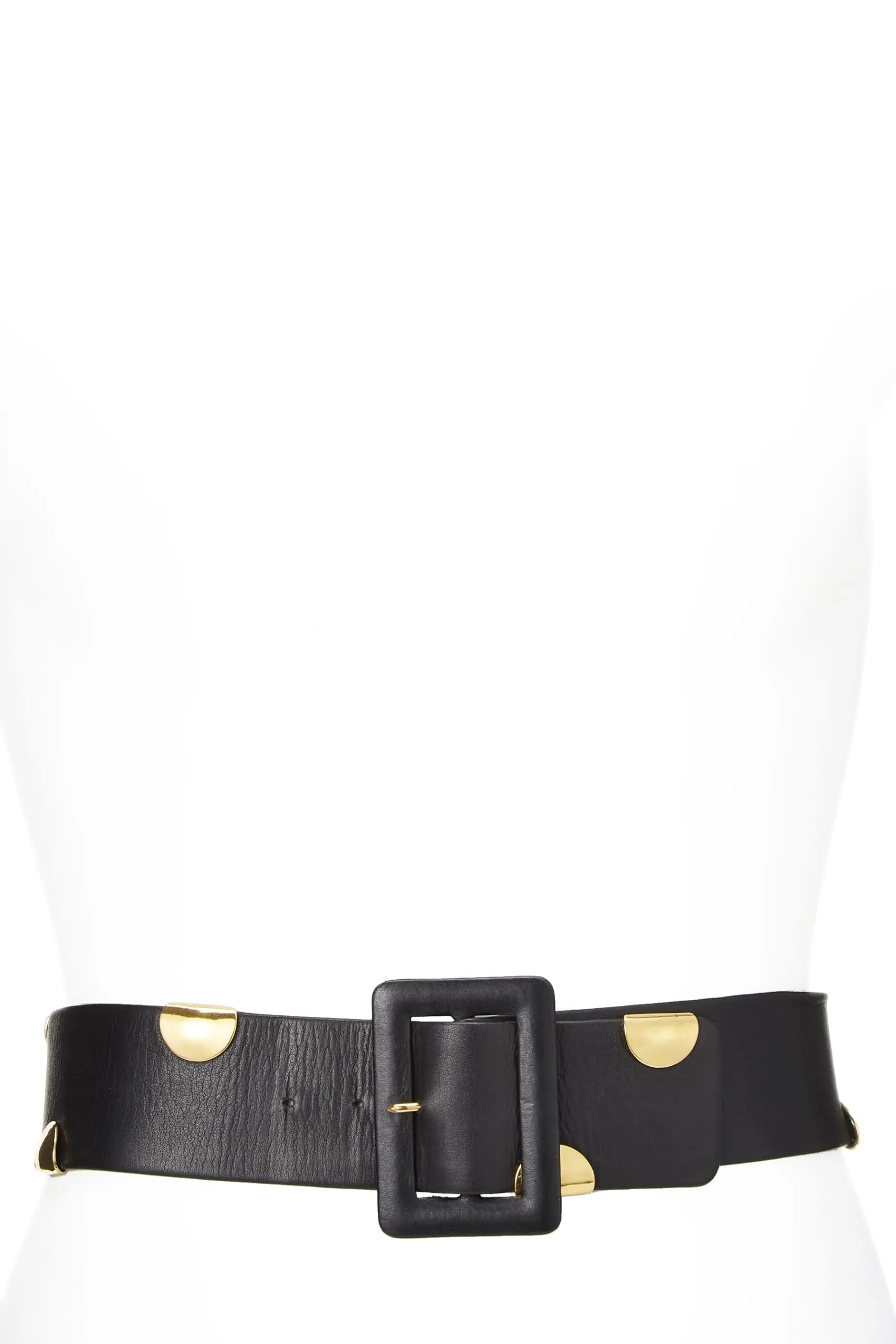 Chanel,  Black Leather & Chain Waist Belt 70, Black