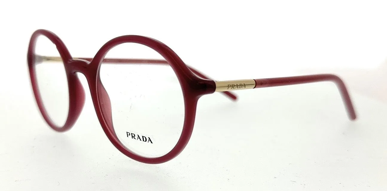 Defective Prada 0PR 09WV 2BM1O1 Bordeaux Round Full Rim Optical Frames