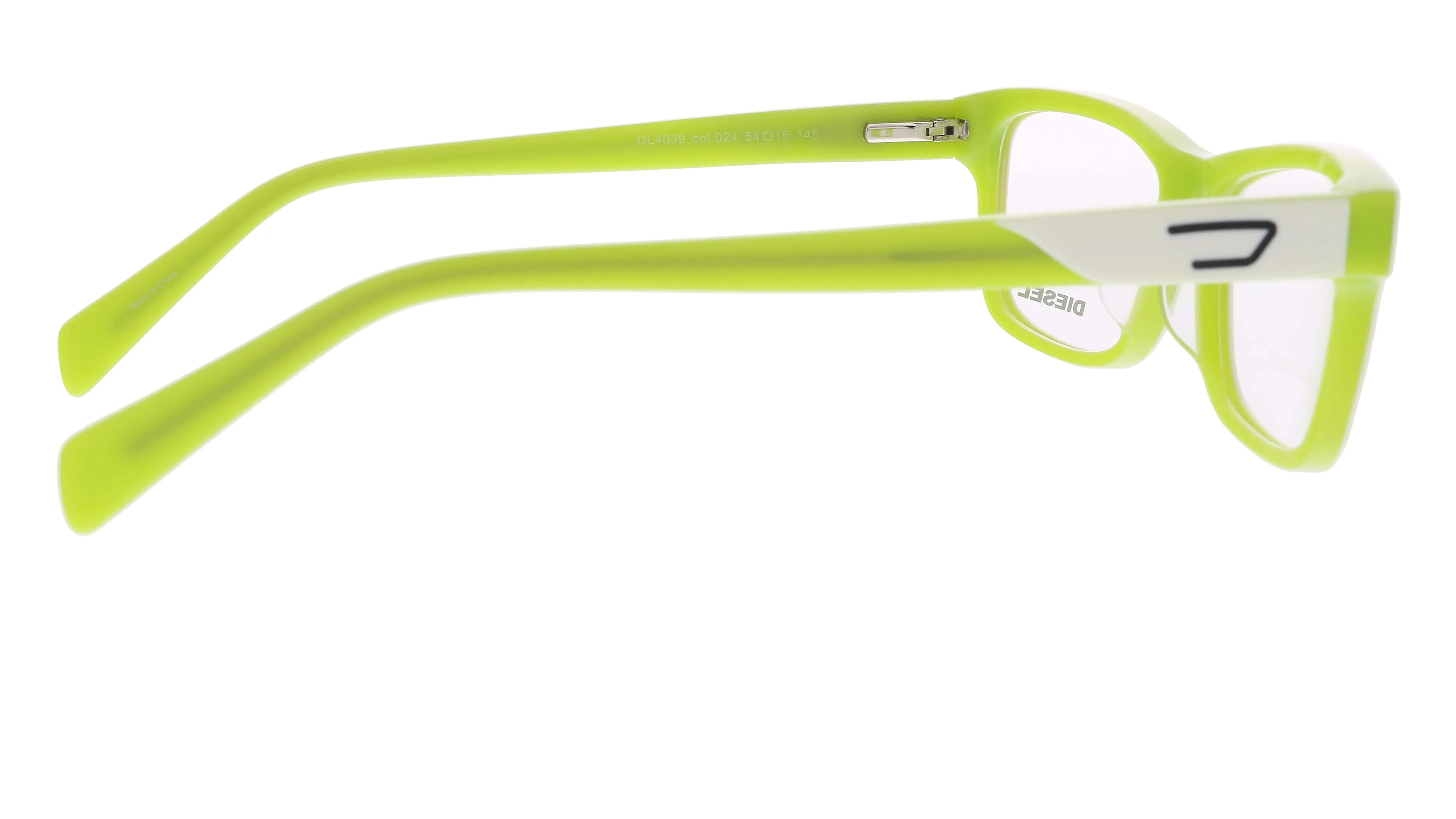 Diesel DL4039 024 White Lime Green Rectangle Optical Frames