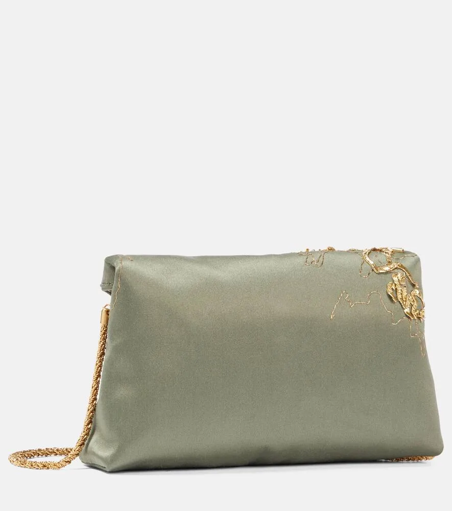 Dries Van Noten Embellished satin shoulder bag