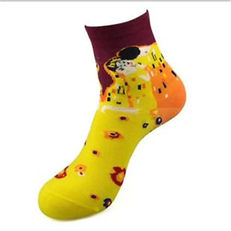 Free Shipping Fashion Art  Cotton Crew Socks  Painting Character Pattern for Women Men Harajuku Design Sox Calcetines Van Gogh