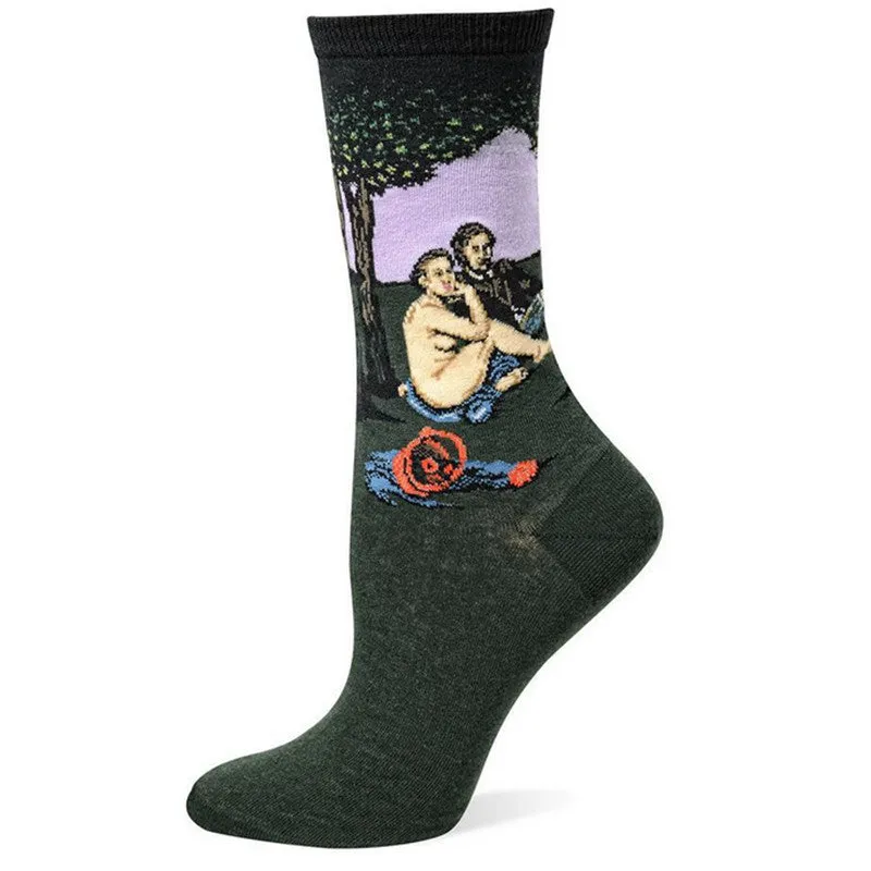 Free Shipping Fashion Art  Cotton Crew Socks  Painting Character Pattern for Women Men Harajuku Design Sox Calcetines Van Gogh