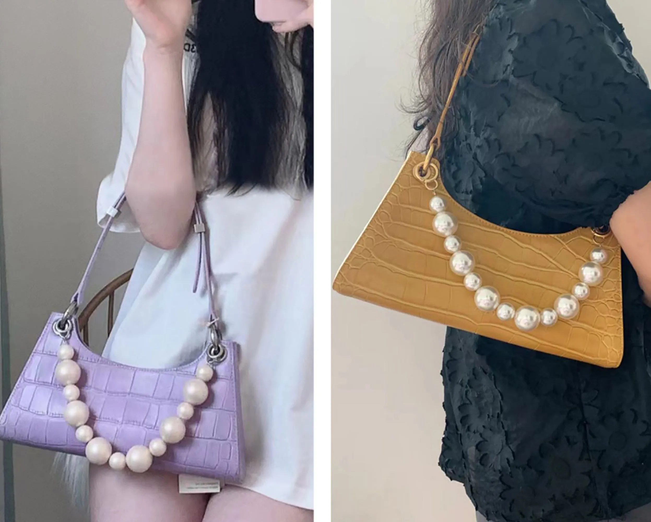 Frog large pearl chain accessory bag underarm handbag DIY decoration bag chain accessories