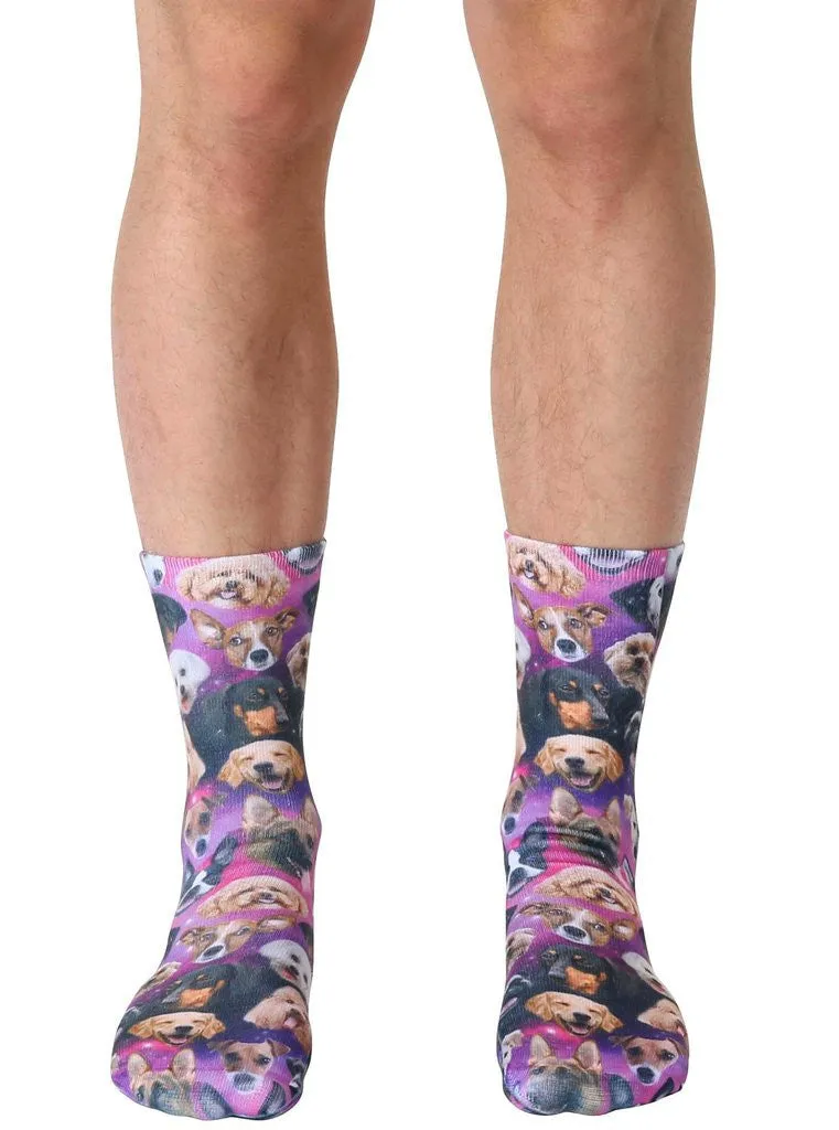 Galaxy Puppy Crew Socks (Unisex)