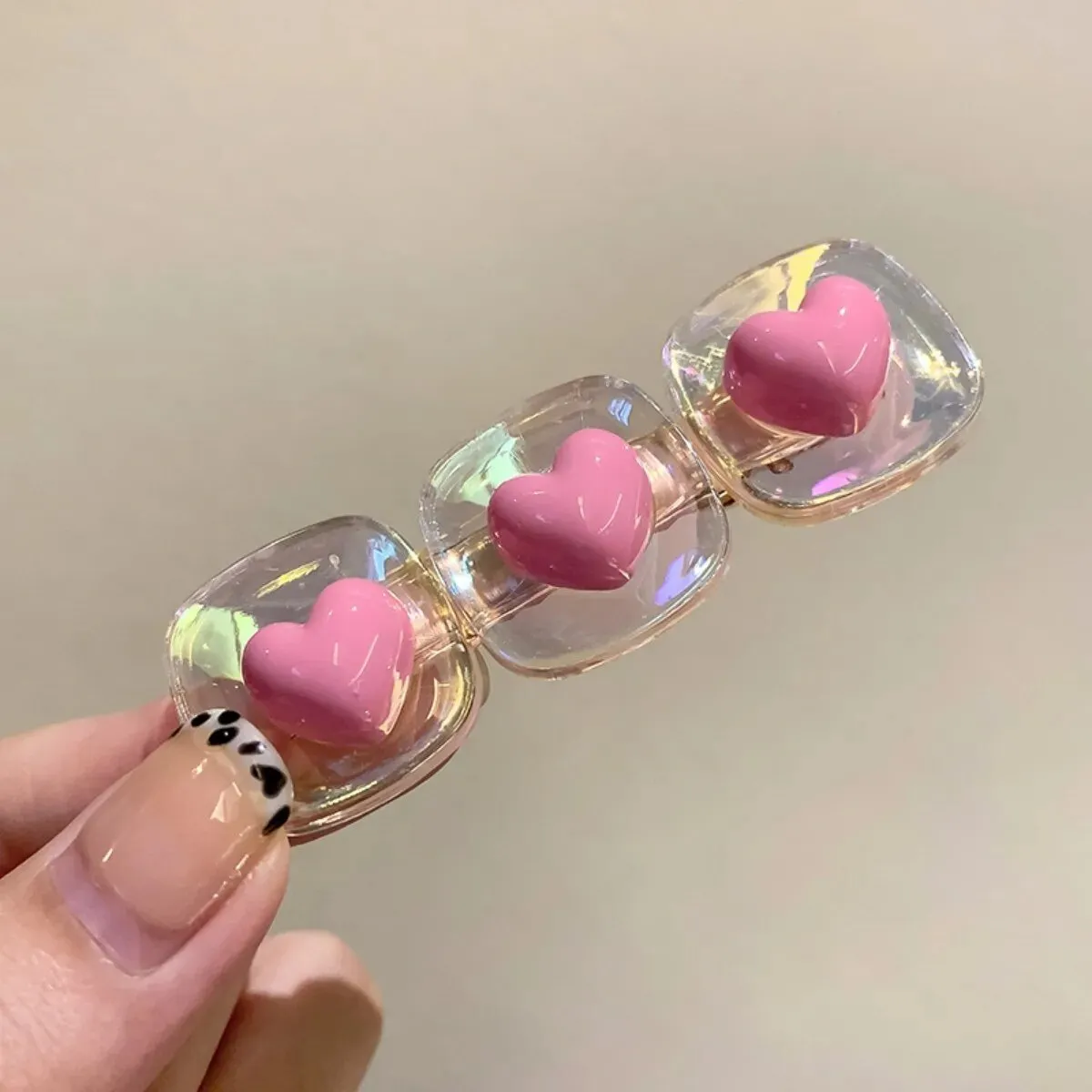 Kawaii Pink Love Heart Hair Clips