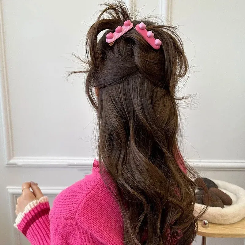 Kawaii Pink Love Heart Hair Clips