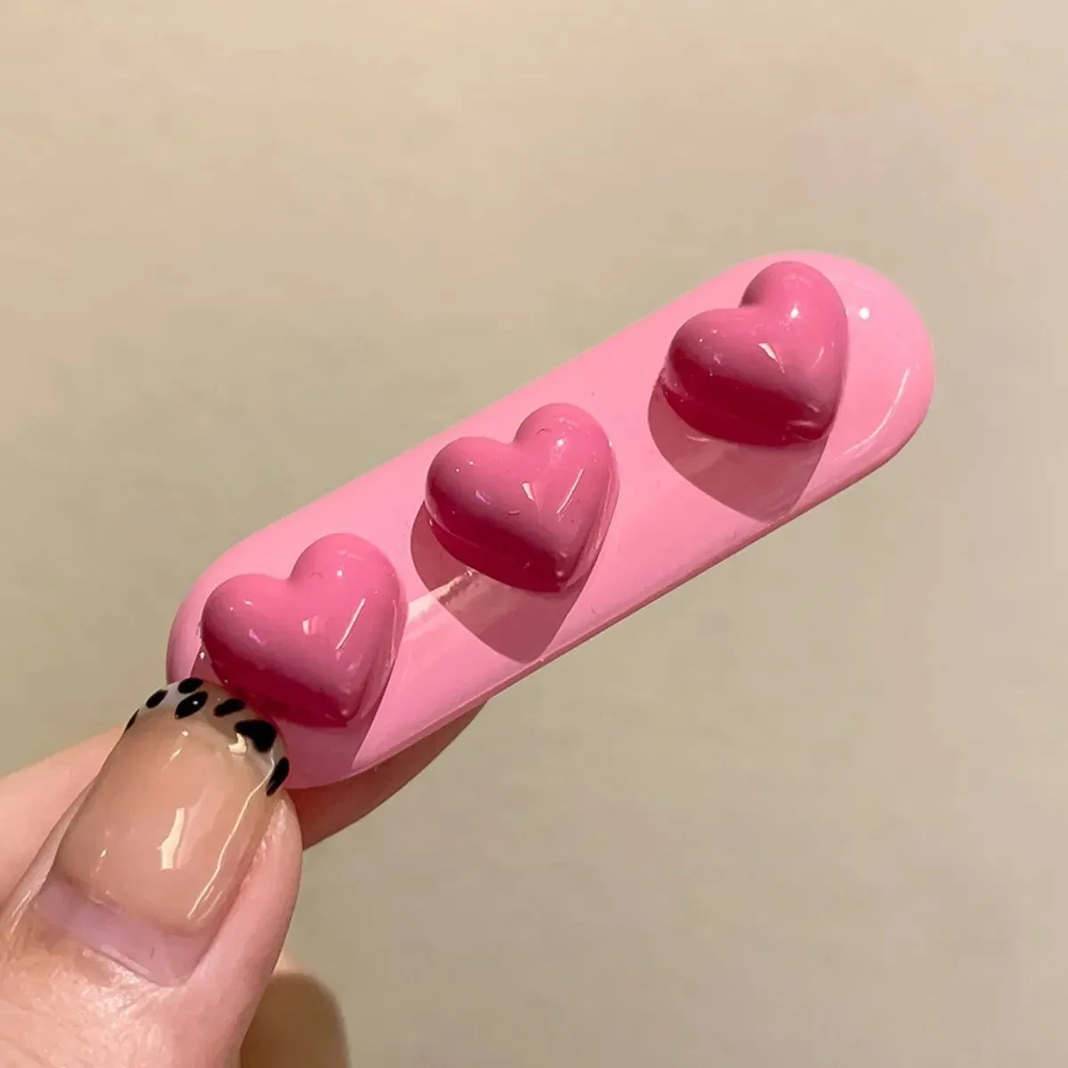 Kawaii Pink Love Heart Hair Clips