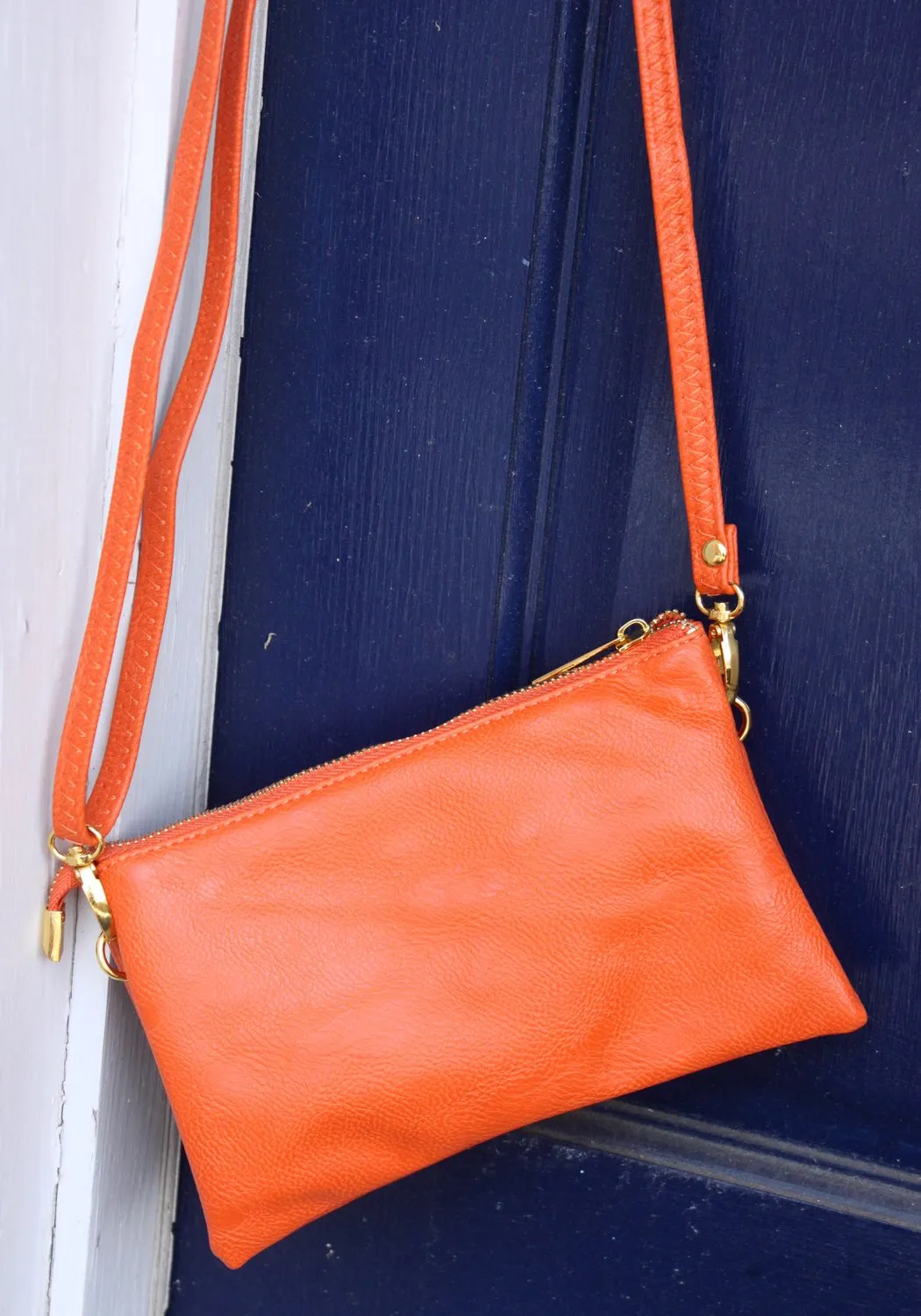 Monogrammed Clutch Ostrich Gray
