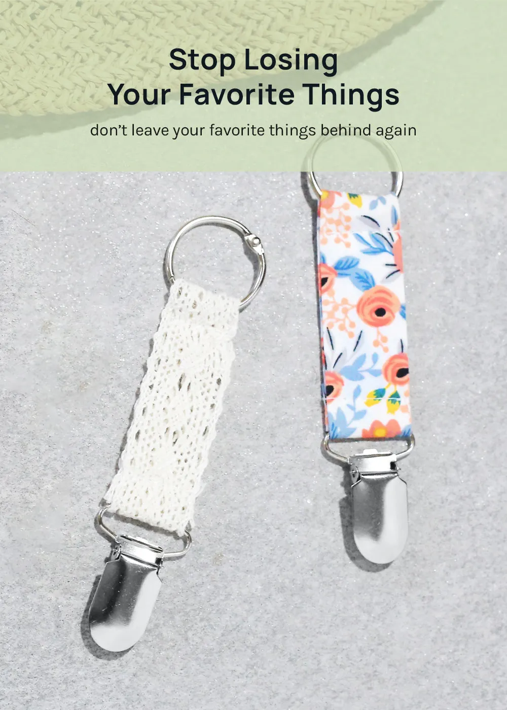 Official Key Items Grosgrain Travel Hat Clips