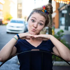 Rainbow Scarf Scrunchies